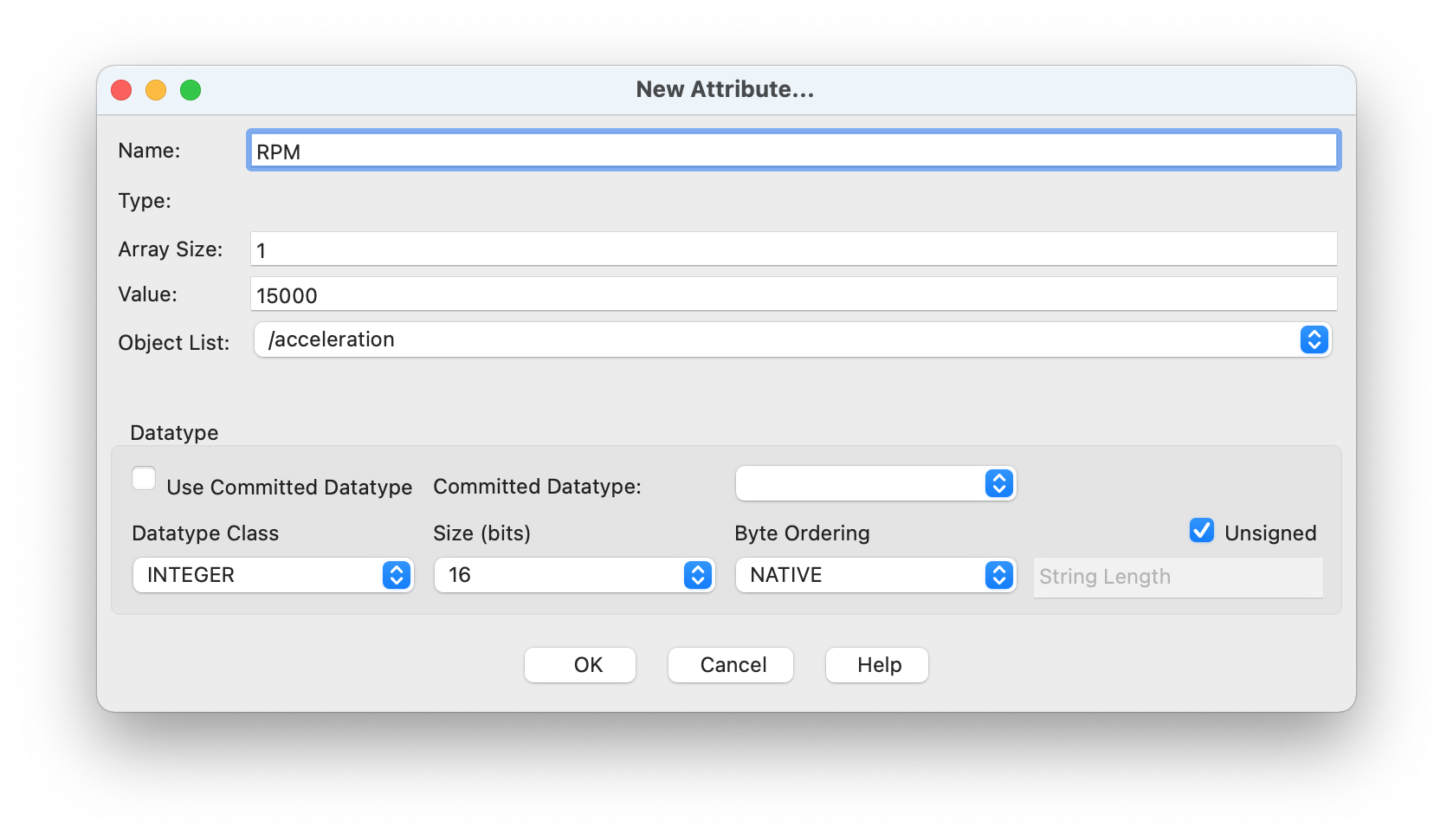 HDFView: RPM Attribute